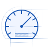 Fast trade execution speed gauge icon
