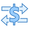 Currency exchange and trade icon