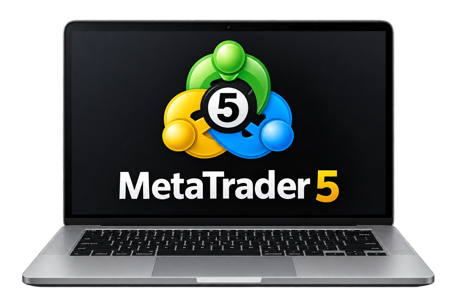 MetaTrader 5 platform on a laptop