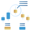 Trading volume bar chart icon