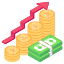 Stock market growth icon